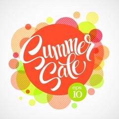 Summer sale. Inscription against the bright background of the