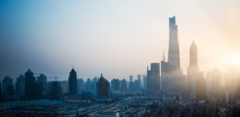 Fototapeta na wymiar sunrise at shanghai china