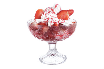 Strawberries bowl with cream