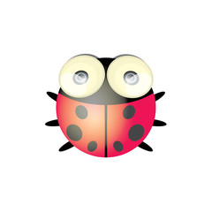 cartoon cute bright ladybag. vector illustration.