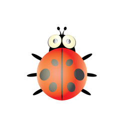 cartoon cute bright ladybag. vector illustration.