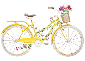 Fototapeta na wymiar Watercolor bike bicycle