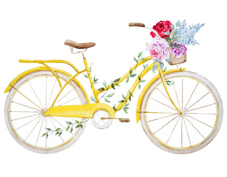 Watercolor bike bicycle