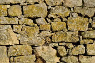 Solid wall made of stone