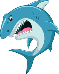 angry shark cartoon