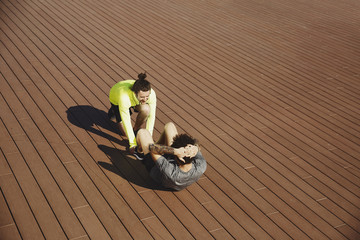 Fitness, sport, training, teamwork and lifestyle concept  © WHstudio Leushin N