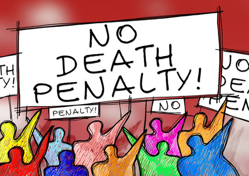 A group of people protesting against executions - concept image