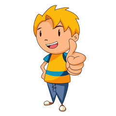 Kid thumbs up