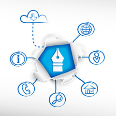 Pen and sketch diagrams. Doodle vector illustration. 