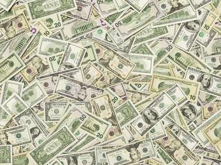 The dollar banknotes as a background