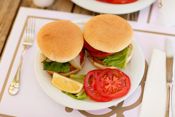 Hamburger closeup