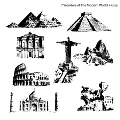 7 Wonders of the modern world + Giza