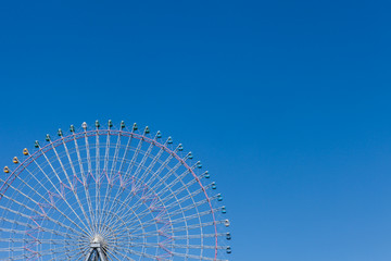 Big wheel with blue sky with blue sky