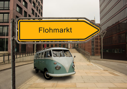 Strassenschild 46 - Flohmarkt
