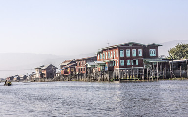 Obraz premium stilt house village
