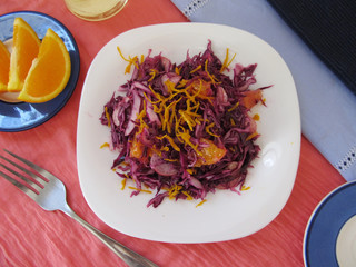 Cabbage salad with oranges.