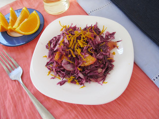 Cabbage salad with oranges.