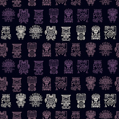 Seamless background with American Indians relics