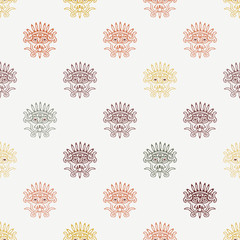 Seamless background with American Indians relics