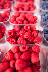 Raspberries and blueberries