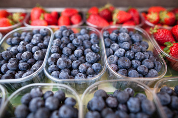 Blueberries and strawberries