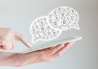 Digital mobile tablet computer with social network at fingertips