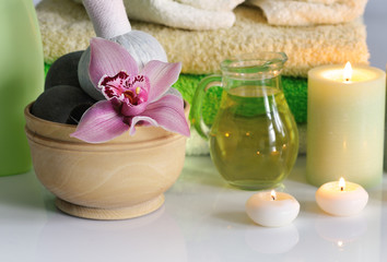 spa with orchid