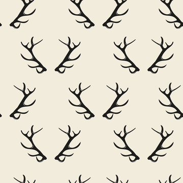Seamless vector pattern with deer