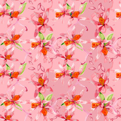 Floral seamless watercolor pattern