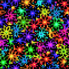 Rainbow flower seamless pattern