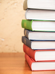 Pile of books lying on the table