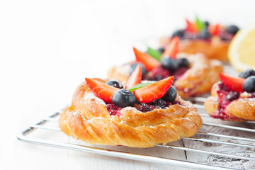 Tasty buns with berries