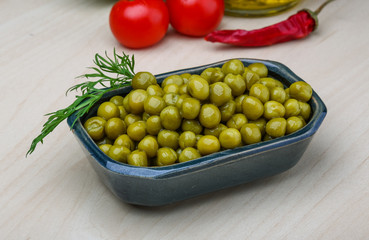 Green canned peas