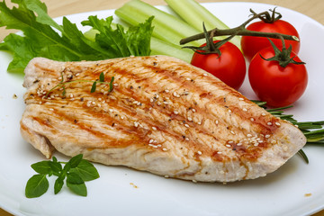 Grilled turkey steak