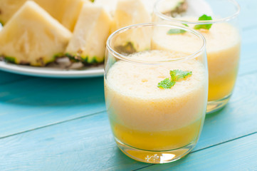 pineapple smoothie and Watermelon smoothie