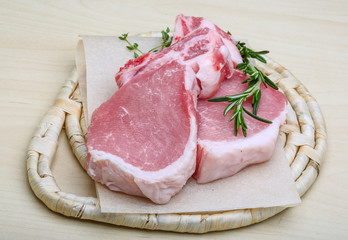 Raw pork steak
