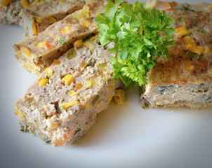 casserole of minced meat with vegetables