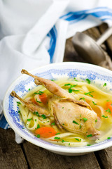 homemade  quails soup.