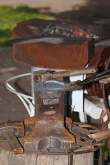 Naklejka na ściany i meble Tools of a blacksmith at work, close-up