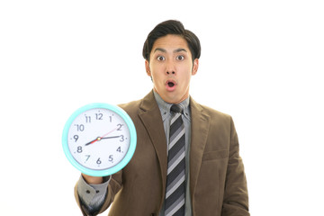 驚いた表情のビジネスマン