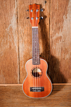 ukulele on old wooden