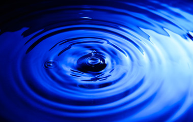 Naklejka na ściany i meble Drop of water in blue