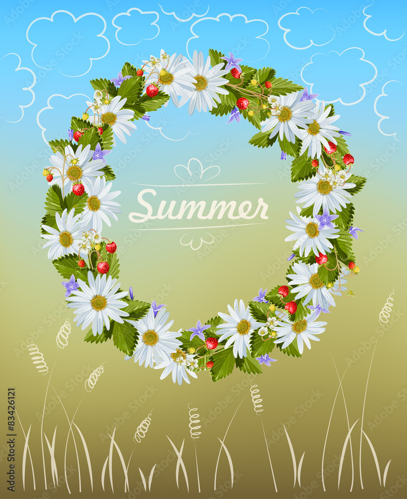 Poster Wreath of camomile