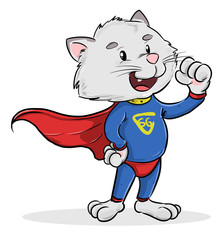 Gato con traje de Super Heroe © husk_eisborn
