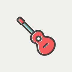 Acoustic guitar thin line icon