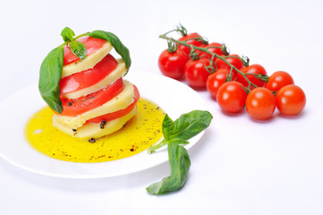 salad caprese, vegetable