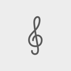 G-clef thin line icon