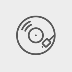 Phonograph turntable thin line icon