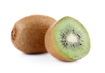 Juicy kiwi fruit isolated on white