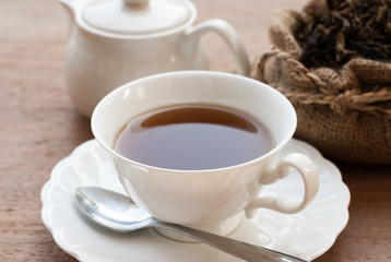 Cup Tea, Isolated on White Background.
